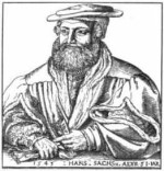 Hans Sachs (Holzschnitt von Michael Ossendorfer, 1545)