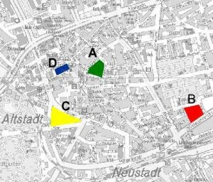 Stadtplan Gelsenkirchen mit möglichen Baugrundstücken.