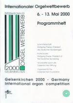 Programmheft: 3. Internationaler Orgelwettbewerb, 6. - 13. Mai 2000
