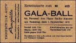 Eintrittskarte zum Gala-Ball der Tanzschule ADTV Ampütte vom 1. September 1979